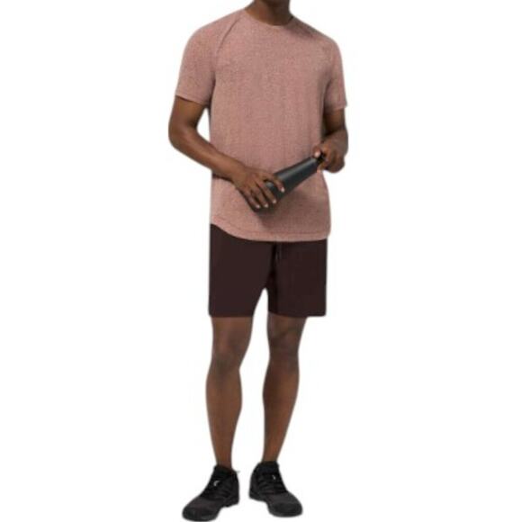 LULULEMON Drysense Training Short Sleeve Shirt Men L/XL Maroon Athletic Outdoor - Picture 2 of 11